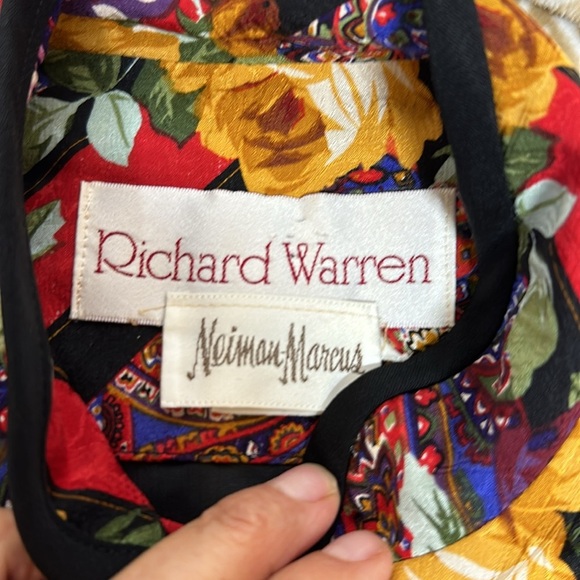 Vintage Richard Warren 100% Silk Floral Jacket - Picture 10 of 11